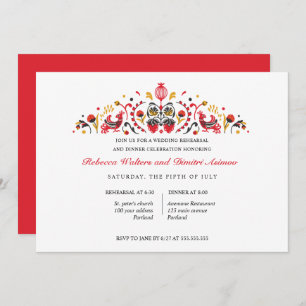 Invitation Dîner de répétition de l'art populaire russe Khokh