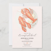 Invitation Dîner de répétition de l'écrevisse monogramme pers (Devant)