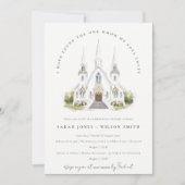 Invitation Dîner de répétition de l'Église catholique simple (Devant)