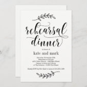 Invitation Dîner de répétition de l'élégance rustique Invitat (Devant / Derrière)
