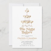 Invitation Dîner de répétition de l'élégant Champagne d'or (Devant)