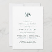 Invitation Dîner de répétition de l'esperluette et du monogra (Devant)