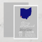 Invitation Dîner de répétition de l'état de Silver Grey Ohio (Devant / Derrière)