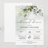 Invitation Dîner de répétition de l'eucalyptus du feuillage d (Devant / Derrière)