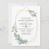 Invitation Dîner de répétition de l'Eucalyptus géométrique aq (Devant)