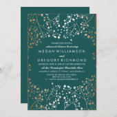 Invitation Dîner de répétition de l'haleine Gold et Turquoise (Devant / Derrière)