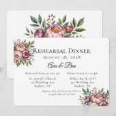 Invitation Dîner de répétition de l'hiver et du primmrose (Devant / Derrière)