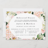 Invitation Dîner de répétition de l'hydrangea à la crème de p (Devant)