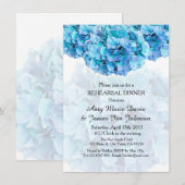 Invitation Dîner de répétition de l'hydrangée bleue invitatio (Devant / Derrière)