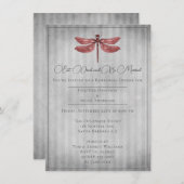 Invitation Dîner de répétition de libellules à bijoux rouges (Devant / Derrière)