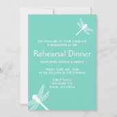 Invitation Dîner de répétition de libellules turquoises (Devant)