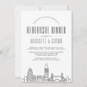 Invitation Dîner de répétition de Londres | Skyline stylisée (Devant)