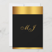 Invitation Dîner de répétition de luxe Black Gold (Dos)