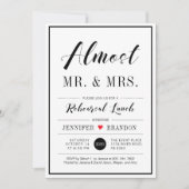 Invitation Dîner de répétition de mariage à la typographie mo (Devant)