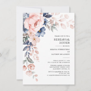 Invitation Dîner de répétition de mariage aquarelle florale r