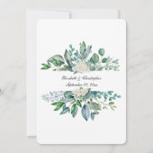 Invitation Dîner de répétition de mariage au eucalyptus Rose (Dos)
