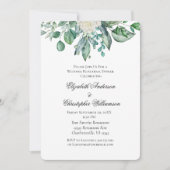 Invitation Dîner de répétition de mariage au eucalyptus Rose (Devant)