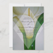 Invitation Dîner de répétition de mariage au lys calla (Devant)