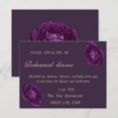Invitation Dîner de répétition de mariage aux élégantes roses (Devant / Derrière)