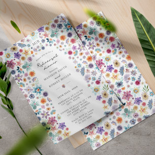 Invitation Dîner de répétition de mariage aux fleurs sauvages