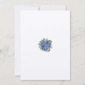 Invitation Dîner de répétition de mariage aux hydrangeas bleu (Dos)