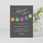 Invitation Dîner de répétition de mariage aux lanternes color (Debout devant)