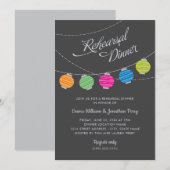 Invitation Dîner de répétition de mariage aux lanternes color (Devant / Derrière)