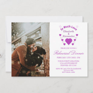 Invitation Dîner de répétition de mariage avec beaucoup d'amo