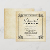 Invitation Dîner de répétition de mariage avec cadre de succu (Devant / Derrière)