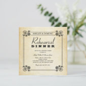 Invitation Dîner de répétition de mariage avec cadre de succu (Debout devant)