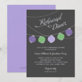 Invitation Dîner de répétition de mariage avec des lanternes (Devant / Derrière)