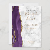 Invitation Dîner de répétition de mariage avec marbre d'agate (Devant)