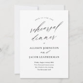 Invitation Dîner de répétition de mariage avec QR Code élégan (Devant)