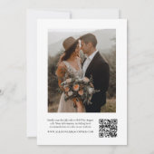 Invitation Dîner de répétition de mariage avec QR Code élégan (Dos)
