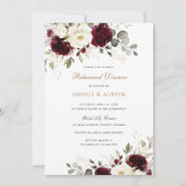 Invitation Dîner de répétition de mariage avec verdure et bor (Devant)