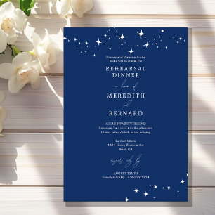 Invitation Dîner de répétition de mariage bleu élégant célest