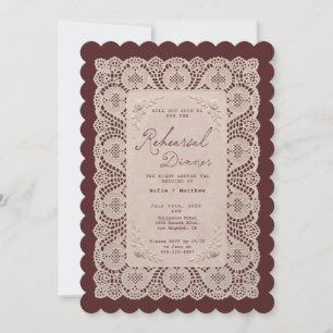 Invitation Dîner de répétition de mariage burgundy avec nappe