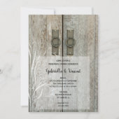 Invitation Dîner de répétition de Mariage campagnard de porte (Devant)