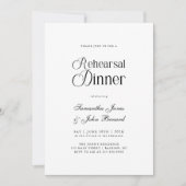 Invitation Dîner de répétition de mariage chic et moderne (Devant)