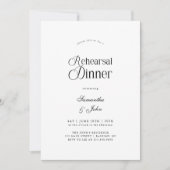 Invitation Dîner de répétition de mariage chic et moderne (Devant)