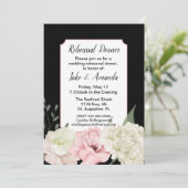 Invitation Dîner de répétition de mariage chic noir (Debout devant)