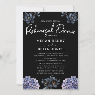 Invitation Dîner de répétition de mariage classique à la rose