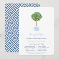 Dîner de répétition de mariage classique bleu et o