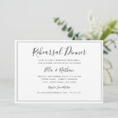 Invitation Dîner de répétition de mariage classique noir et b (Debout devant)