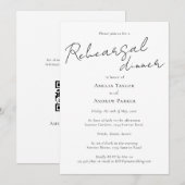 Invitation Dîner de répétition de mariage Code QR Écriture Él (Devant / Derrière)