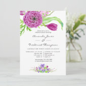 Invitation Dîner de répétition de Mariage de couleur d'aquare (Debout devant)