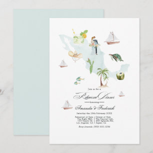 Invitation Dîner de répétition de mariage de destination au M