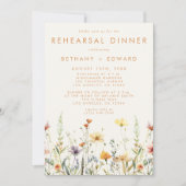 Invitation Dîner de répétition de mariage de fleurs sauvages  (Devant)