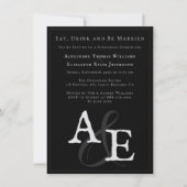 Invitation Dîner de répétition de Mariage de monogramme minim (Devant)