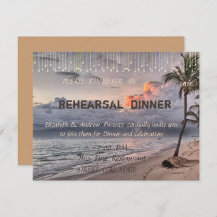 Invitation Dîner de répétition de mariage de plage
